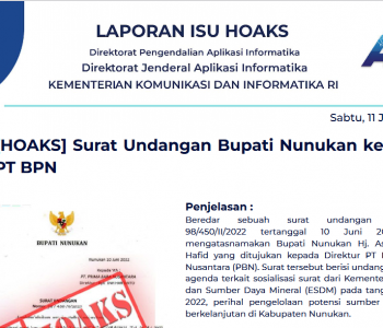 Isu Hoaks 11 Juni 2022