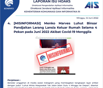 Isu Hoaks 12 Juni 2022