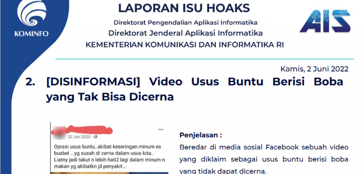 Isu Hoaks 2 Juni 2022