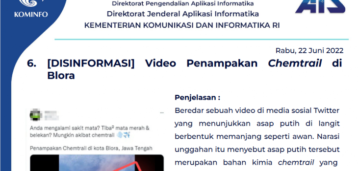 Isu Hoaks 22 Juni 2022