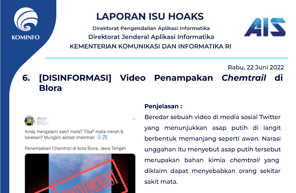 Isu Hoaks 22 Juni 2022