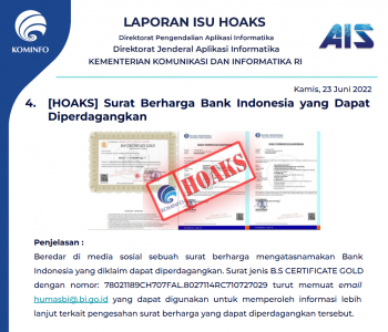 Isu Hoaks 23 Juni 2022