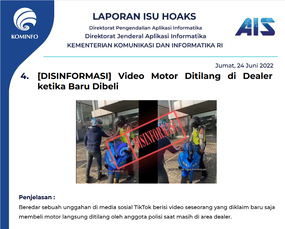 Isu Hoaks 24 Juni 2022