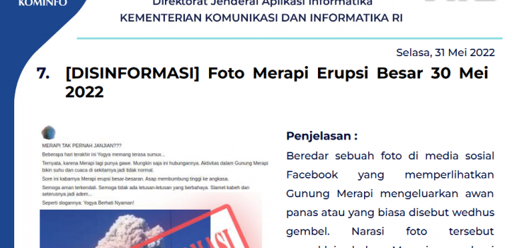 Isu Hoaks 31 Mei 2022