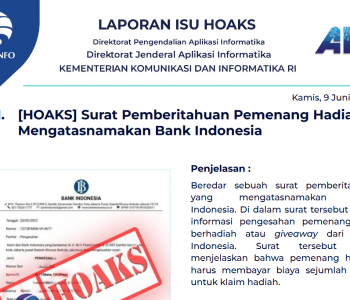 Isu Hoaks 9 Juni 2022