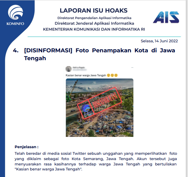 Isu Hoaks & Disinformasi 14 Juni 2022