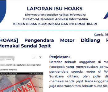 Isu Hoaks & Disinformasi 16 Juni 2022