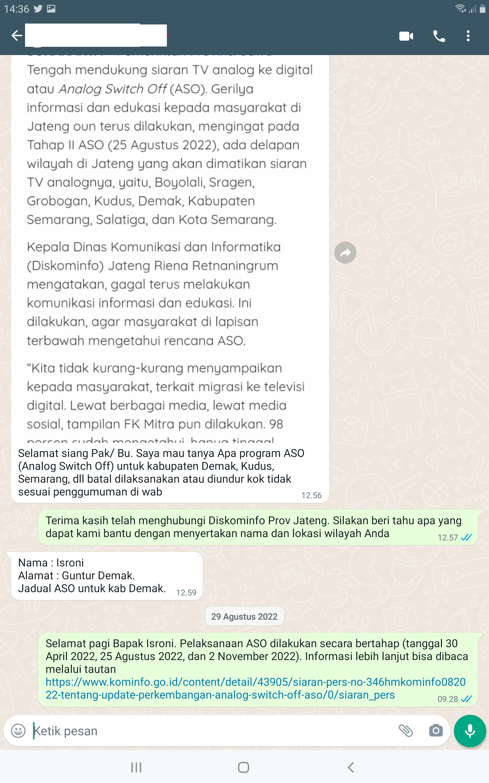 LAPORAN Pelaksanaan Pelayanan INFORMASI