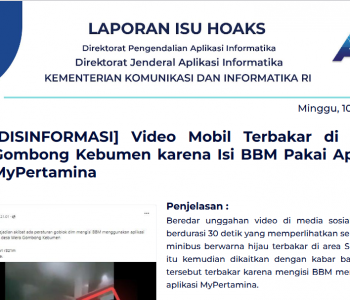 Isu Hoaks 10 Juli 2022