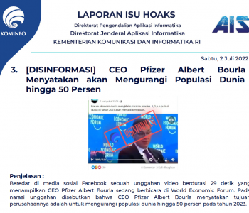 Isu Hoaks 2 Juli 2022