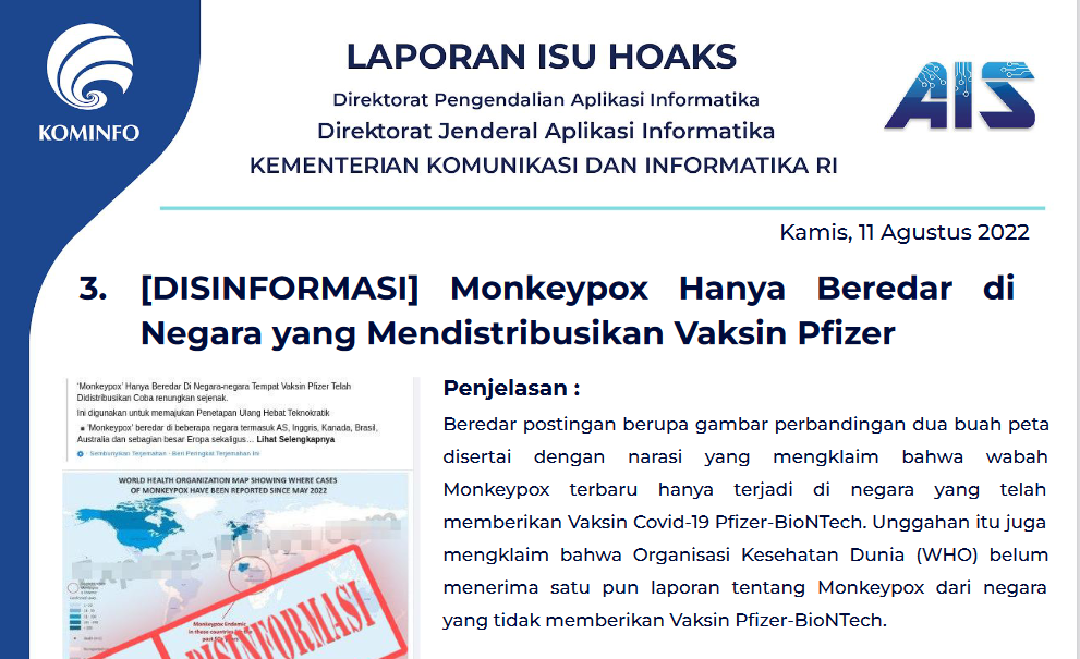 Isu Hoaks 11 Agustus 2022