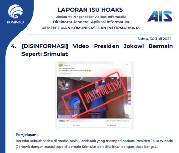 Isu Hoaks 30 Juli 2022