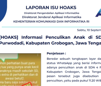 Isu Hoaks 10 September 2022