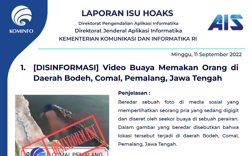 Isu Hoaks 11 September 2022