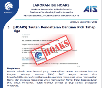 Isu Hoaks 13 September 2022
