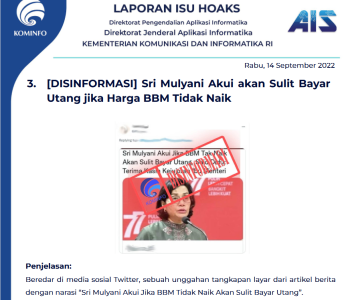 Isu Hoaks 14 September 2022