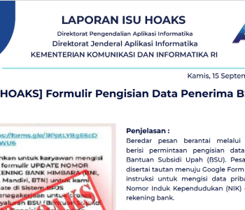 Isu Hoaks 15 September 2022