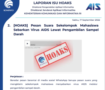 Isu Hoaks 17 September 2022