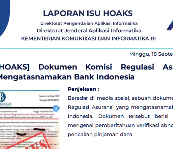 Isu Hoaks 18 September 2022