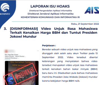 Isu Hoaks 21 September 2022
