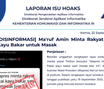 Isu Hoaks 22 September 2022