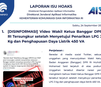 Isu Hoaks 24 September 2022