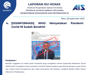 Isu Hoaks 28 September 2022