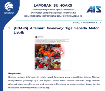 Isu Hoaks 3 September 2022