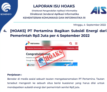 Isu Hoaks 4 September 2022