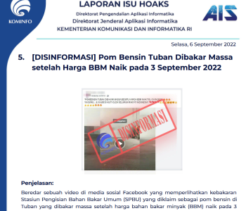 Isu Hoaks 6 September 2022