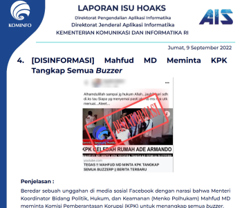 Isu Hoaks 9 September 2022