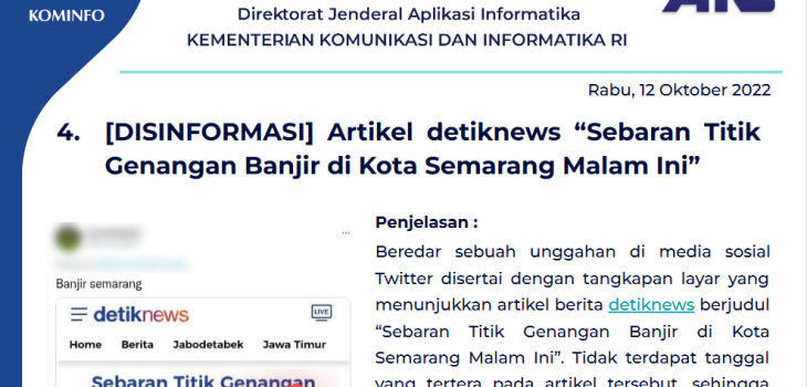Isu Hoaks 12 Oktober 2022