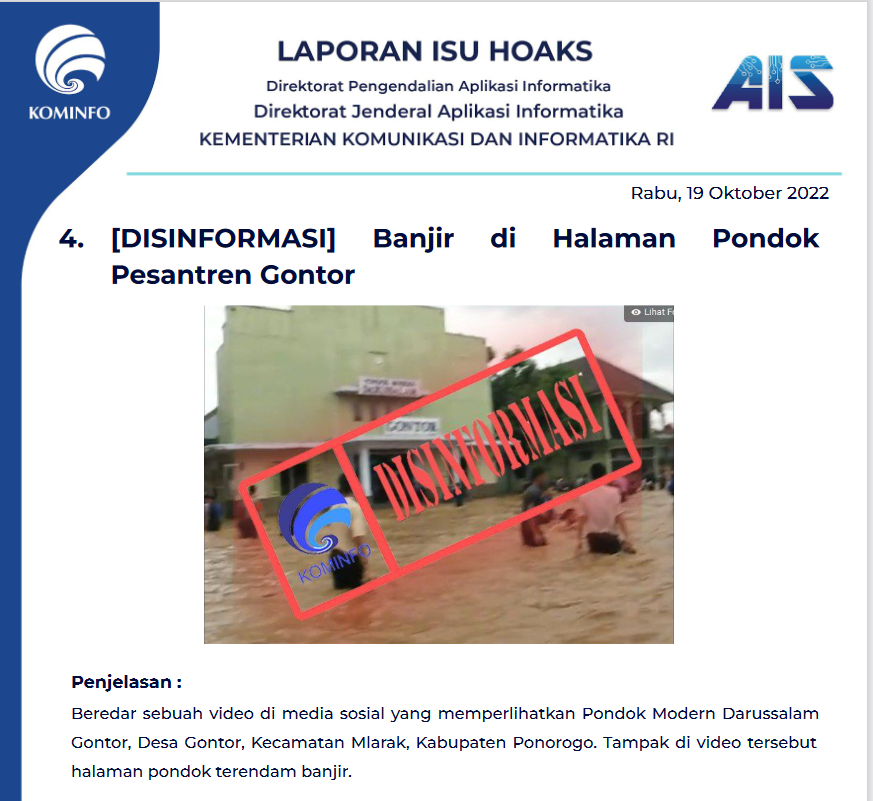 Isu Hoaks 19 Oktober 2022