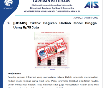Isu Hoaks 21 Oktober 2022