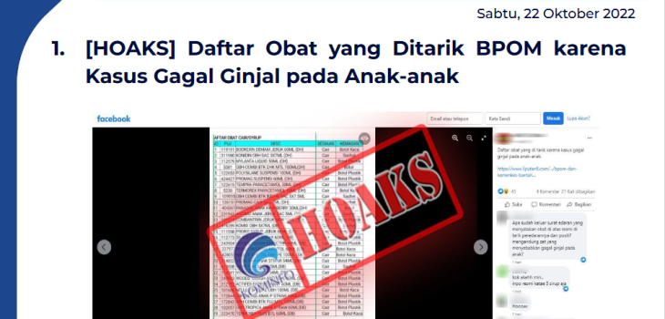 Isu Hoaks 22 Oktober 2022
