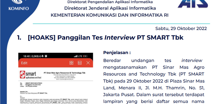 Isu Hoaks 29 Oktober 2022