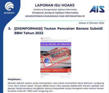 Isu Hoaks 4 Oktober 2022