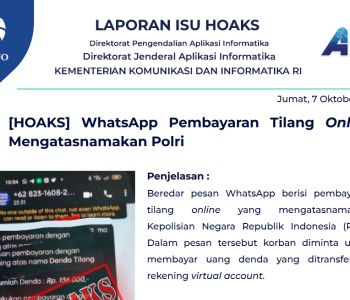 Isu Hoaks 7 Oktober 2022