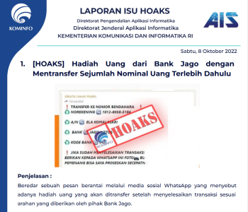 Isu Hoaks 8 Oktober 2022