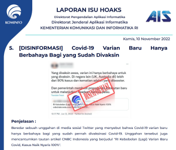 Isu Hoaks 10 November 2022