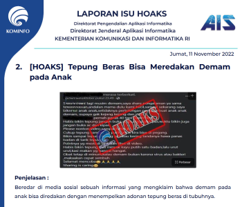 Isu Hoaks 11 November 2022