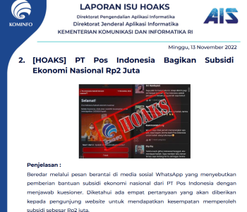 Isu Hoaks 13 November 2022