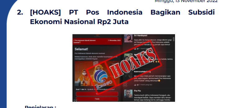 Isu Hoaks 13 November 2022