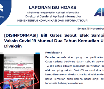 Isu Hoaks 15 November 2022