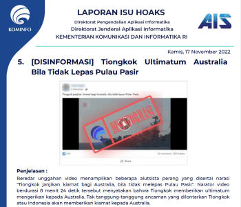 Isu Hoaks 17 November 2022