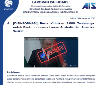 Isu Hoaks 19 November 2022