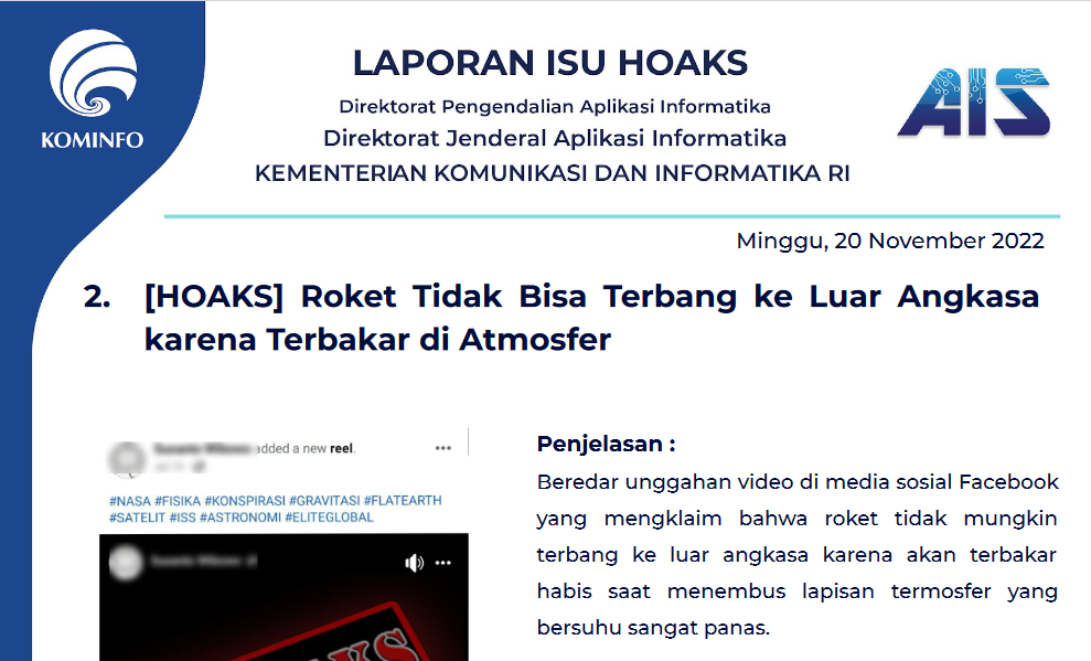 Isu Hoaks 20 November 2022