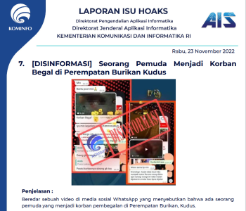 Isu Hoaks 23 November 2022