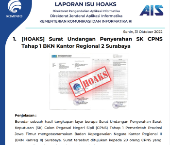 Isu Hoaks 31 Oktober 2022