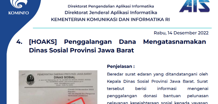 Isu Hoaks 14 Desember 2022